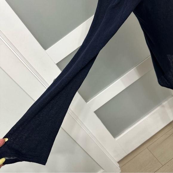 Calypso Saint Barth Open Linen Cardigan Long Sleeve Blue Lightweight Medium READ - Picture 4 of 6